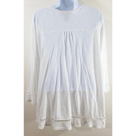 Style & Co White Slub Knit Lace Up Tie Front Bodice Medium Lightweight Soft - Picture 6 of 8